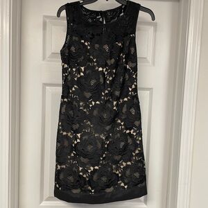 Elegant Black Floral Lace Dress